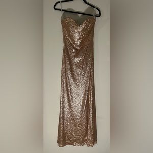Matte rose gold sequin dress from Revelry